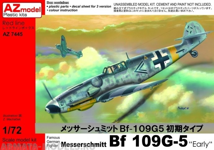 AZ7445 Самолет Messerschmitt Bf 109G-5 quot;Earlyquot; AZmodel Plastic kits