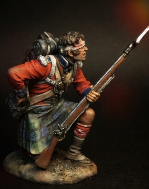 VD-54005(M). Рядовой (№2) 42-го (Королевских Шотландских горцев) пехотного полка Черная Стража 1815 г. 54 мм. Материал - белый металл. Chronos Miniatures