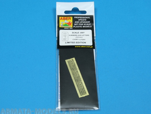 ABR-R-03  Дополнения для  Letters & Numbers (1 mm high) для  разных масштабов