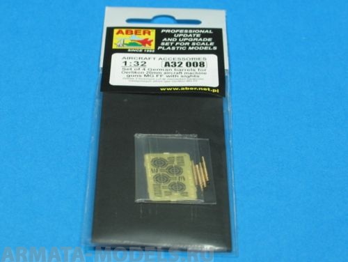 ABR-A32-008  Дополнения для  Set of 4 barrels for German Oerlikon 20mm aircraft machine guns MG FF with sights для  1/32