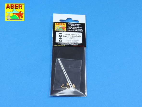 ABR-35-L-153  Дополнения для  Set of barrels for BMPT Terminator 2 x 2A42 30mm, 2 x AG-17D 30mm для Zvezda Model 1/35
