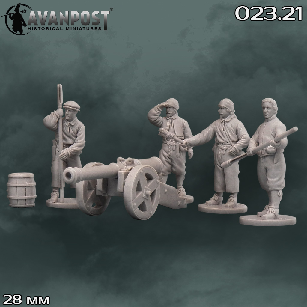 023.21АП Испанский 5-фунтовый сакер с расчётом, XVII в Аванпост