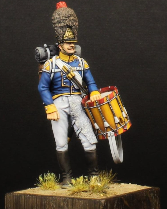 CHM-54185(M). Барабанщик гренадерских рот пехотных полков, Вюртемберг 1812 г. 54 мм. Материал - белый металл. Chronos Miniatures