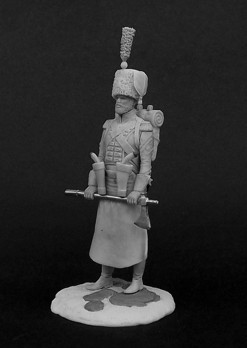 CHM-54151(M). Сержант-сапер 7-го линейного пехотного полка Королевский Африканский, Королевство Неаполь, 1813-15 гг. 54 мм. Материал –  белый металл. Chronos Miniatures
