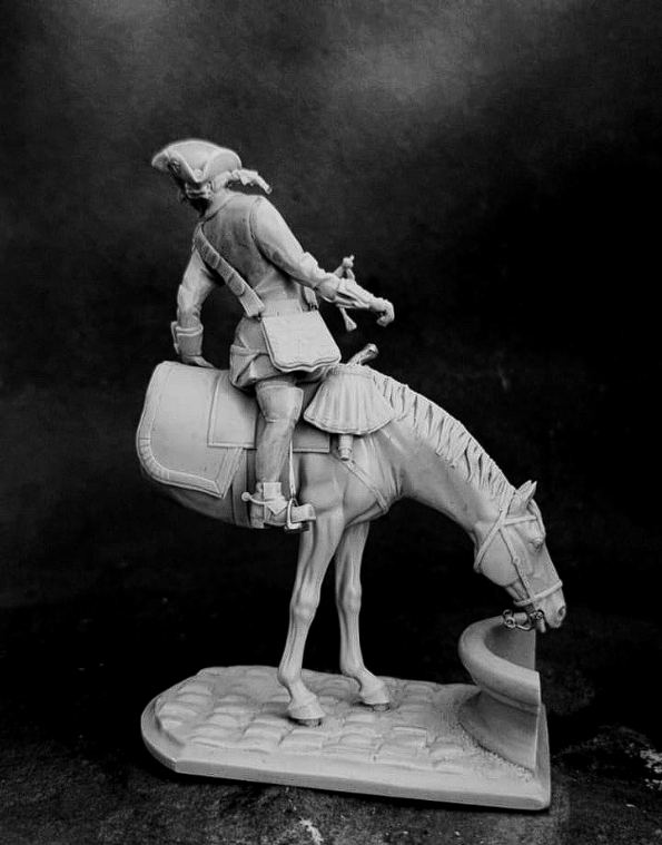 CHM-54379. Барон Мюнхгаузен: Верхом на половине лошади. 54 мм. Материал - смола. Chronos Miniatures