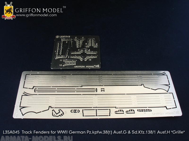 L35A045GR Track Fenders for WW II German Pz.Kpfw.38(t) Ausf.G & Sd.Kfz.138/1 Ausf.H “Grille” (for Dragon 6290/6470 Kits) 1 /35