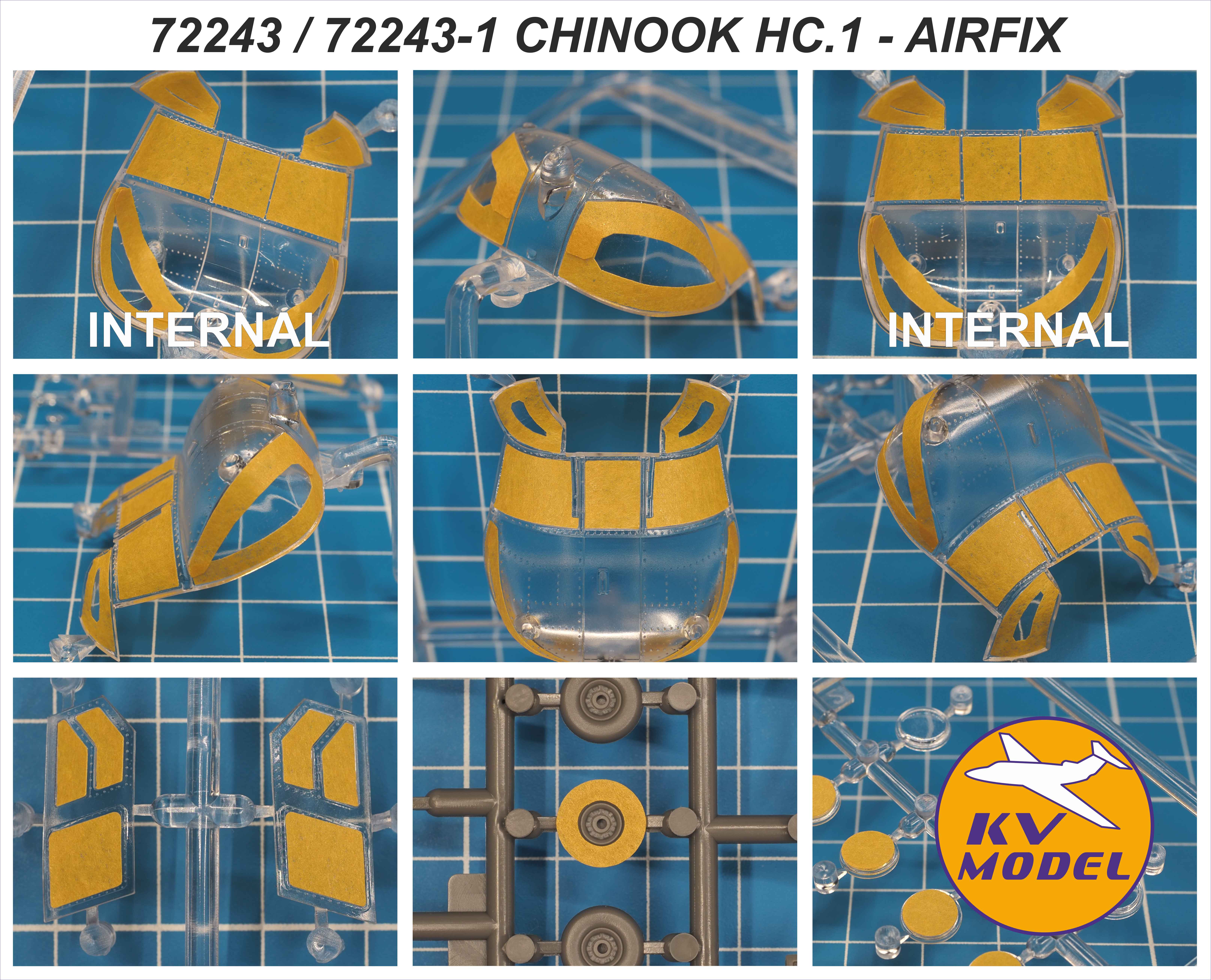 72243KV Окрасочная маска Boeing Chinook HC.1 (AIRFIX #A06023) + маски на диски и колеса