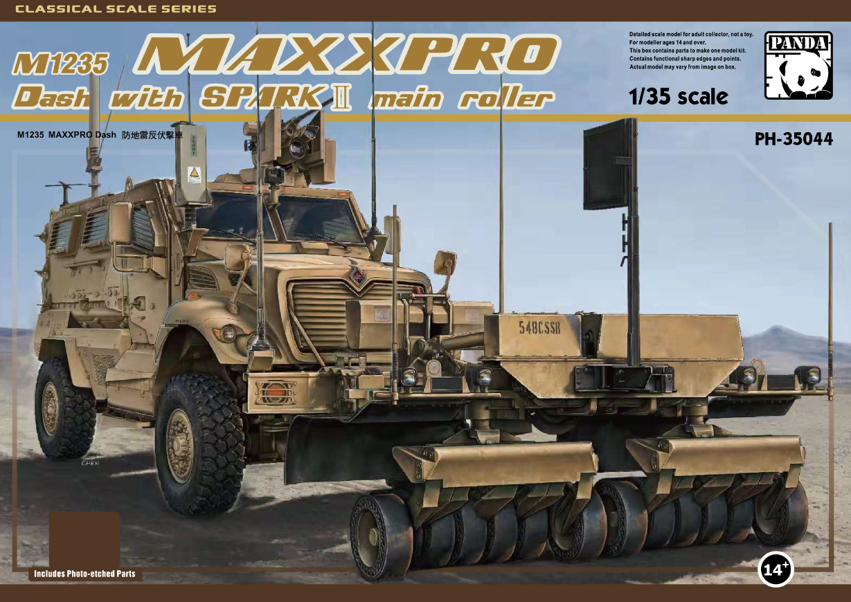 PH35044 Бронетранспортер M1235 MaxxPro Dash с роликовым тралом SPARK II Panda Hobby
