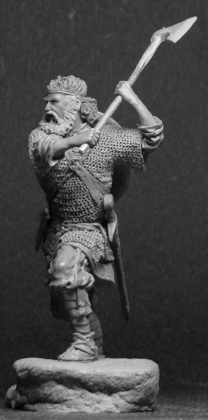 CHM-54060(M). Русский воин с топором, 13-14 века. 54 mm.  Материал - белый металл. Chronos Miniatures