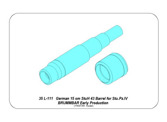 ABR-35-L-111  Дополнения для  German 15cm StuH 43 Barrel for Stu.Pz. IV BRUMBAR early для Tristar 1/35