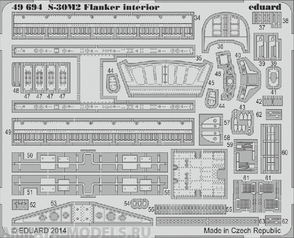 49694ED  S-30M-2 Flanker interior S.A. (for Academy kit) 1/48