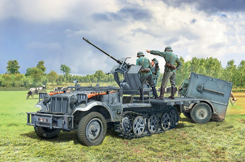 6395ИТ Бронетранспортер Sd.Kfz.10/4 with FLAK 30 Italeri