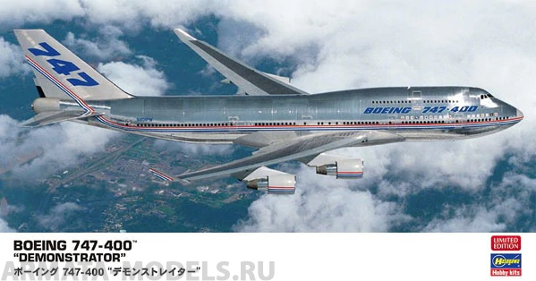10832 Самолет BOEING 747-400 DEMONSTRATOR (HASEGAWA)  1/200 Hasegawa