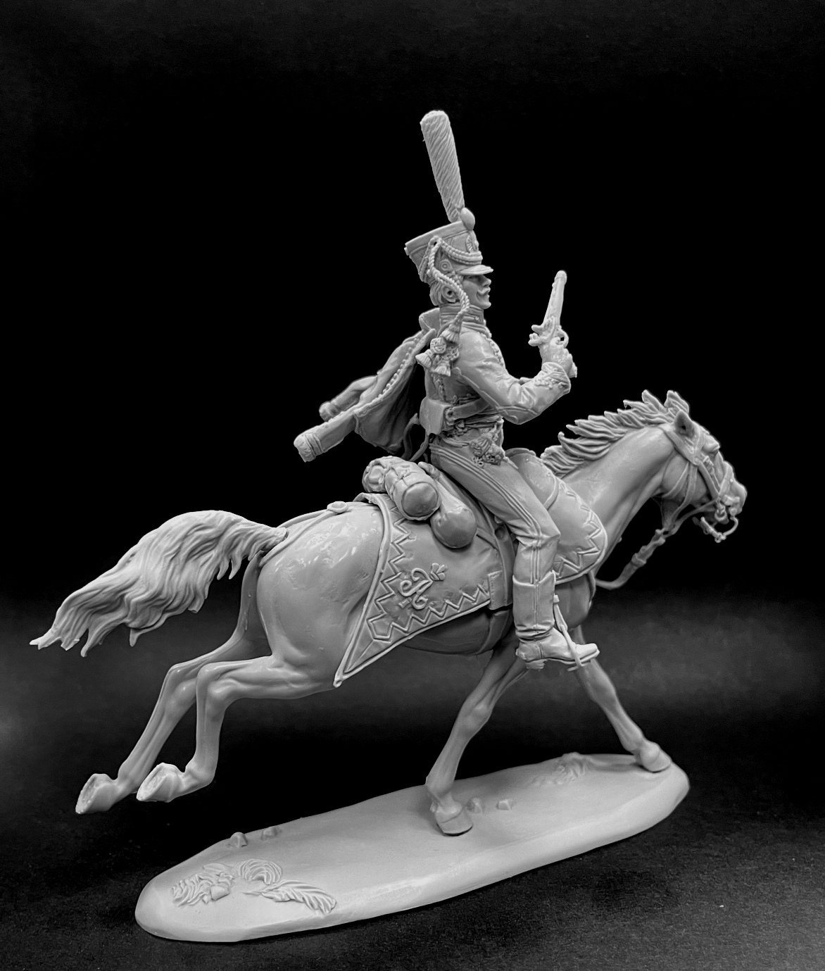 CHM-54321(M). Унтер-офицер гусарских полков, Россия 1812-14 гг. Материал - белый металл. Chronos Miniatures