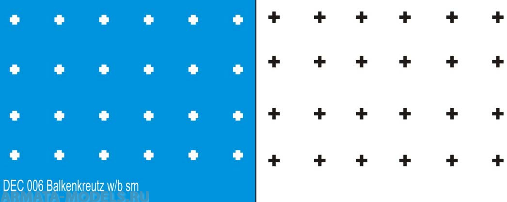DEC006 Немецкие бортовые кресты. Белый контур черная середина. Малый размер