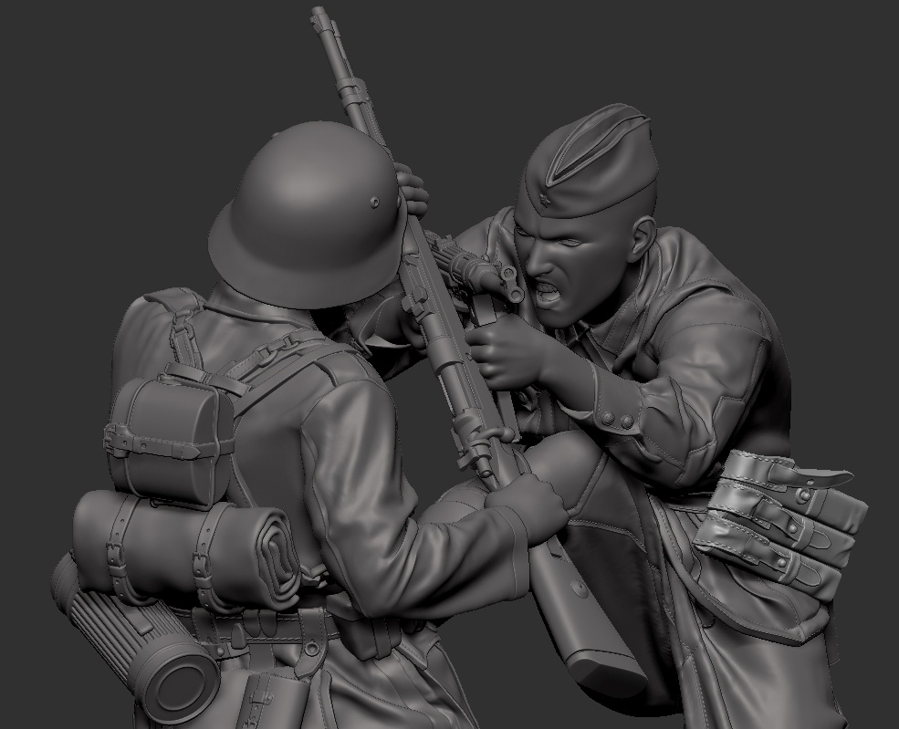 3012SOGA Схватка сержанта РККА с солдатом Вермахта. 1941-42 г. SOGA Miniatures