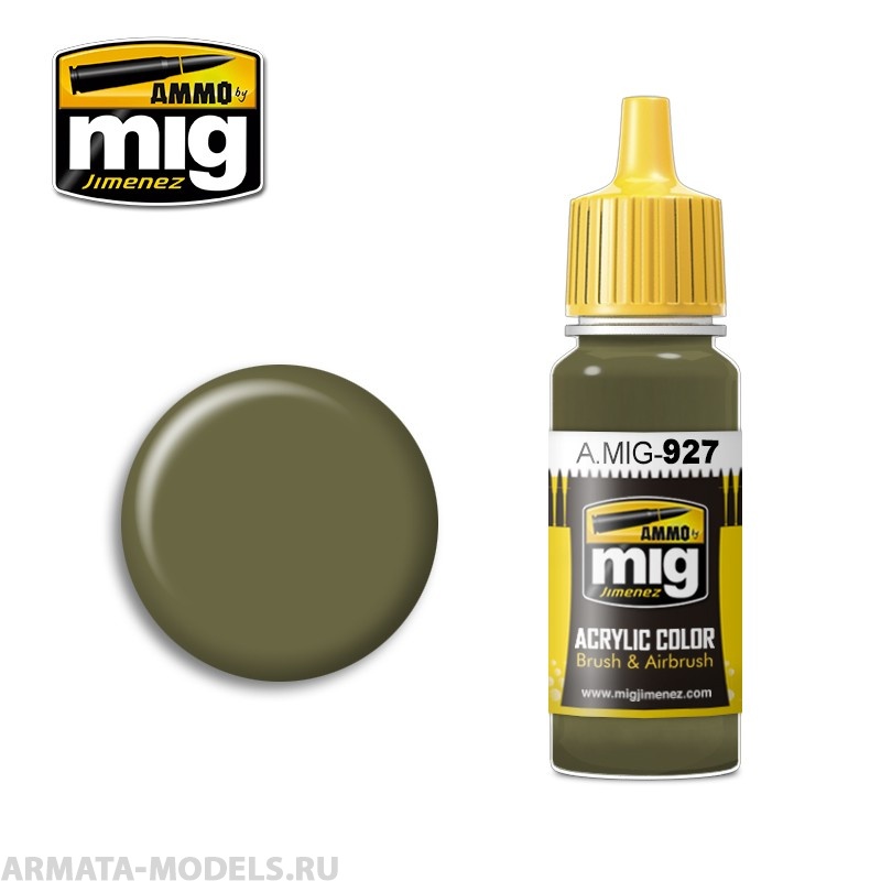 AMIG0927 Ammo Mig Акриловая краска OLIVE DRAB  LIGHT BASE 17 мл