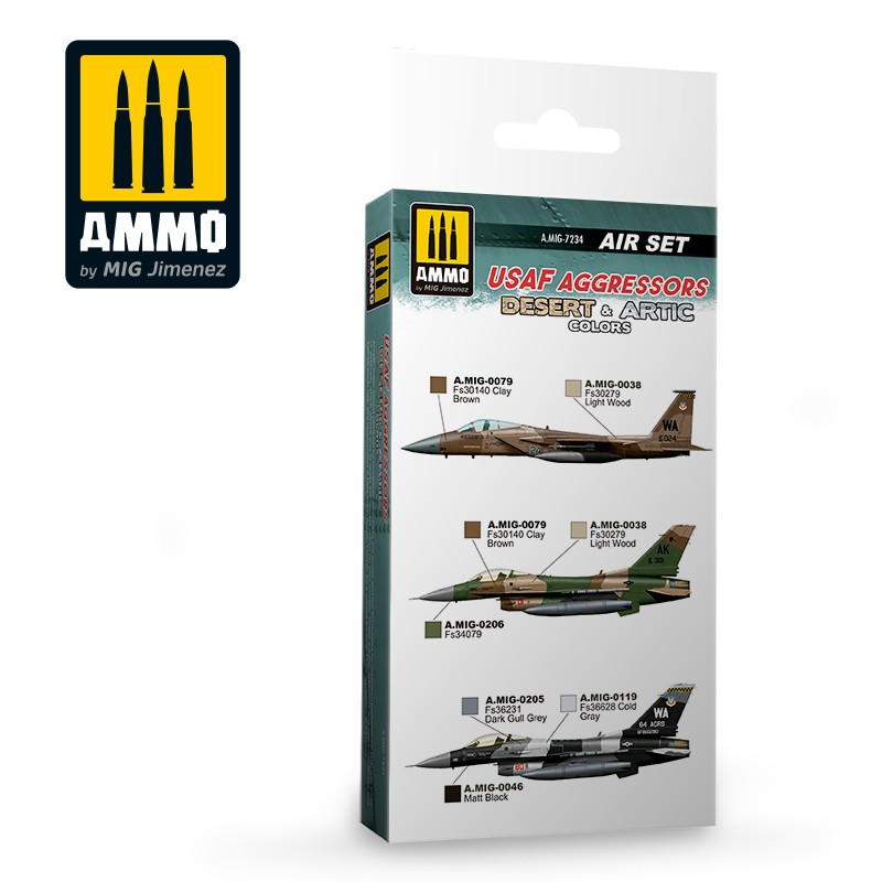 AMIG7234 Ammo Mig  Набор красок USAF AGGRESSORS DESERT & ARTIC COLORS