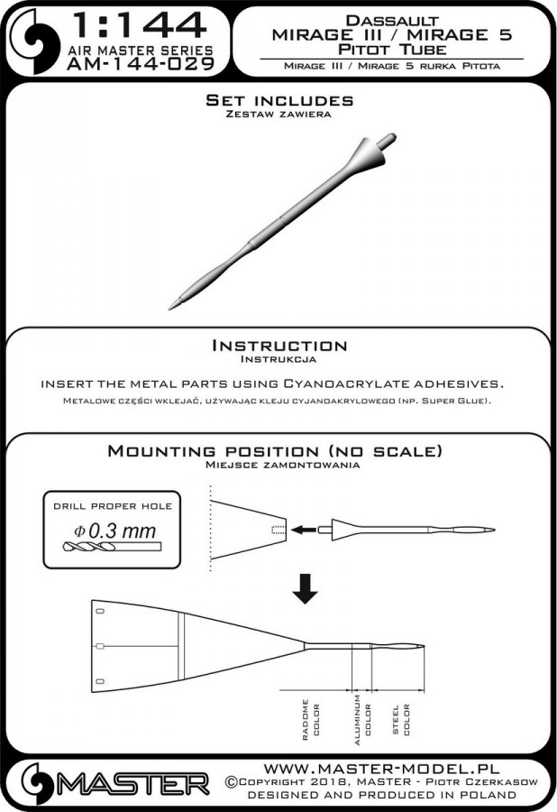AM-144-029 Dassault Mirage III и Mirage 5 - Pitot Tube