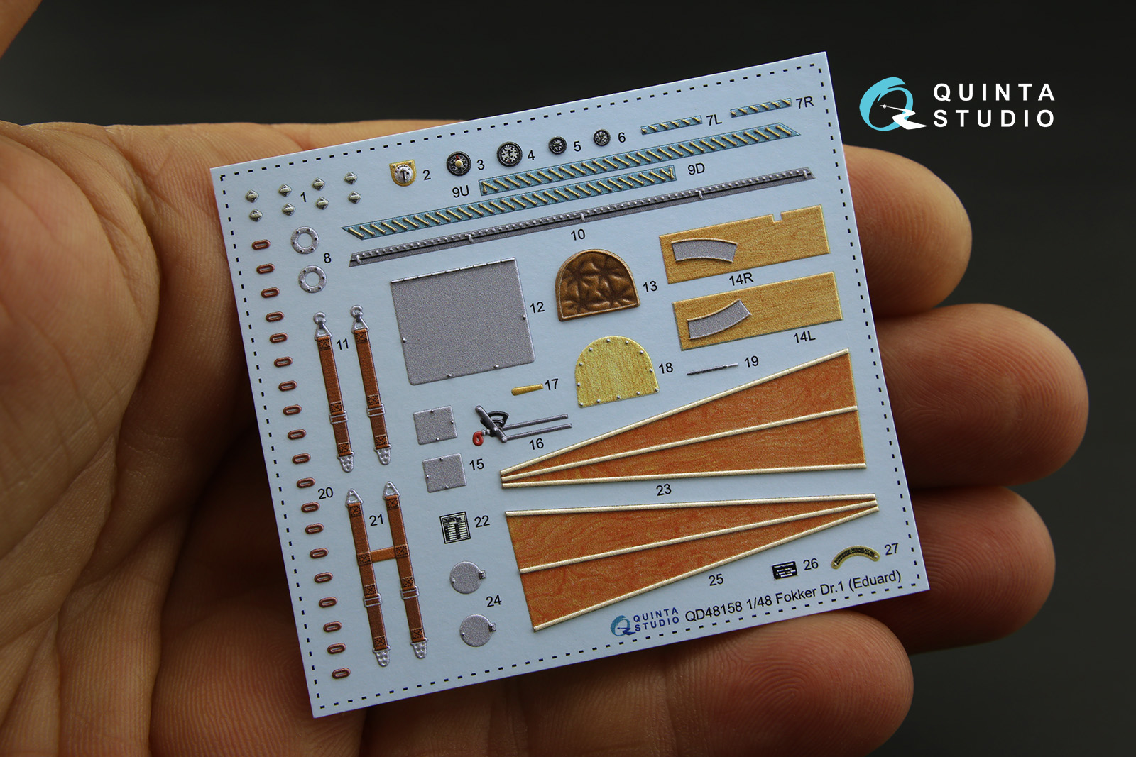 QD48158 3D Декаль интерьера кабины Fokker Dr.1 (для модели Eduard)