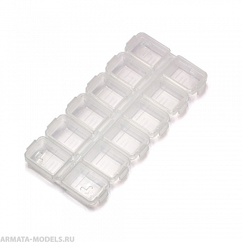 У14405IRP Бокс для хранения прямоугольный 12 ячеек, 130х60мм (Прозрачный)