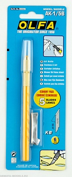 Нож OLFA с перовым лезвием, 6мм