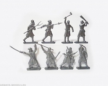 WAB003Silver Набор фигур Крестьяне (серебристый)