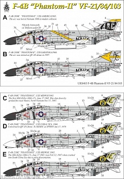 URS723 Декали для F-4B Phantom VF-21/VF-84/VF-103