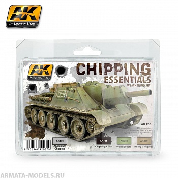 AK138 Набор для имитации сколов CHIPPING ESSENTIALS WEATHERING SET