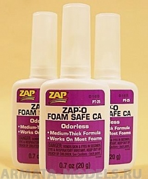 PT25 Цианоакрилатный клей без запаха ZAP, 20 гр.