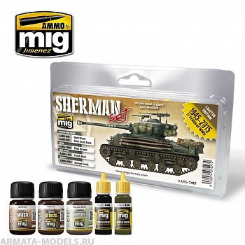 AMIG7427 Ammo Mig Набор для создания реалистичных эффектов (везеринга)  FURY SHERMAN SET