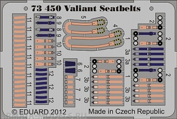 73450  Фототравление Valiant seatbelts. For Airfix kit