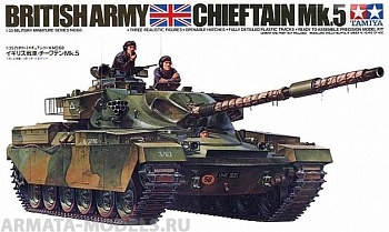 35068T Английский танк Chieftain Mk.5 1960г. с 120-мм пушкой и 3 фигурами