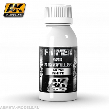 AK-759 Грунтовка WHITE PRIMER AND MICROFILLER 100 ml